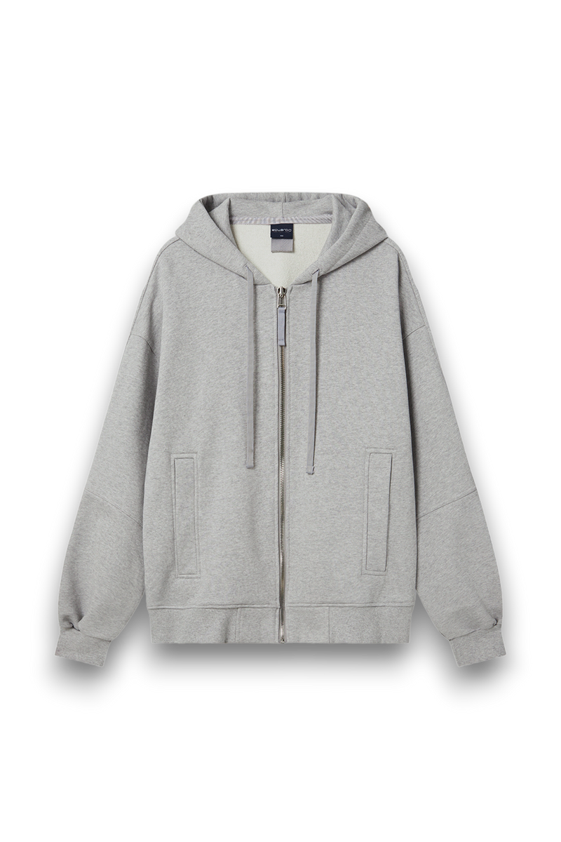 EDUARDO Overfit Incision Balloon Hoodie Zip-Up.