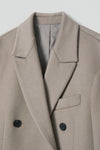 EDUARDO Notch Lapel Double Breasted Long Wool Cashmere Blend Women's Overcoat