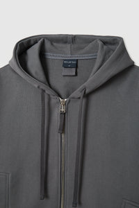 EDUARDO Overfit Incision Balloon Hoodie Zip-Up.