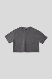 Women’s Semi-Oversized Pigment-Dyed Cropped Short-Sleeve T-Shirt