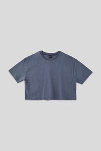 Women’s Semi-Oversized Pigment-Dyed Cropped Short-Sleeve T-Shirt