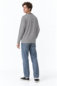 Men’s Semi-Oversized Striped Long-Sleeve T-Shirt