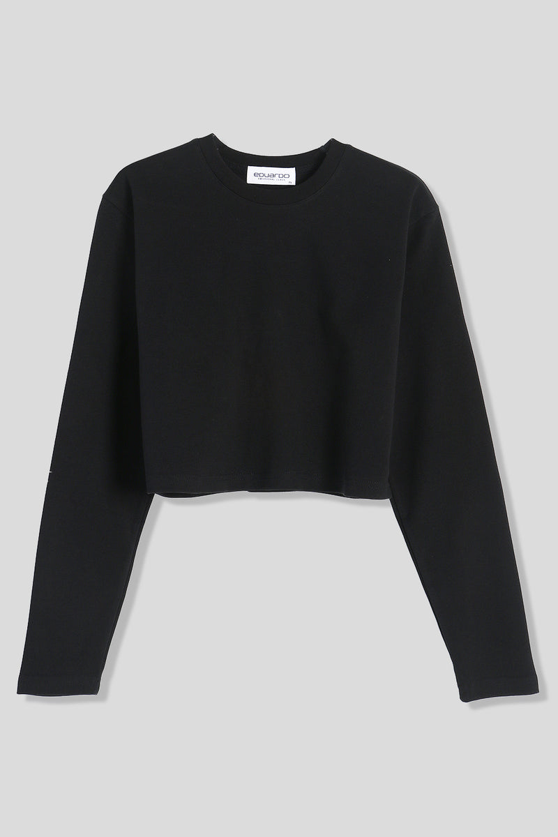 EDUARDO Casual Mid Weight Women's Long Sleeve Crop Top Shirts.