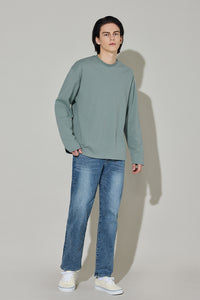 EDUARDO Men's T-Shirt Long-Sleeve Crew Neck Semi Over Relaxed Fit.