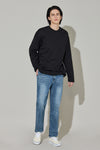 EDUARDO Men's T-Shirt Long-Sleeve Crew Neck Semi Over Relaxed Fit.