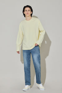 EDUARDO Men's T-Shirt Long-Sleeve Crew Neck Semi Over Relaxed Fit.