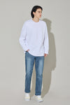 EDUARDO Men's T-Shirt Long-Sleeve Crew Neck Semi Over Relaxed Fit.