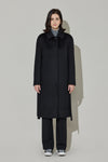 EDUARDO Women Belted Wool-Cashmere Single-Breasted Mac Balmacaan Long Coat.