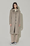 EDUARDO Women Belted Wool-Cashmere Single-Breasted Mac Balmacaan Long Coat.