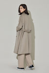 EDUARDO Women Belted Wool-Cashmere Single-Breasted Mac Balmacaan Long Coat.