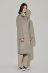 EDUARDO Women Belted Wool-Cashmere Single-Breasted Mac Balmacaan Long Coat.