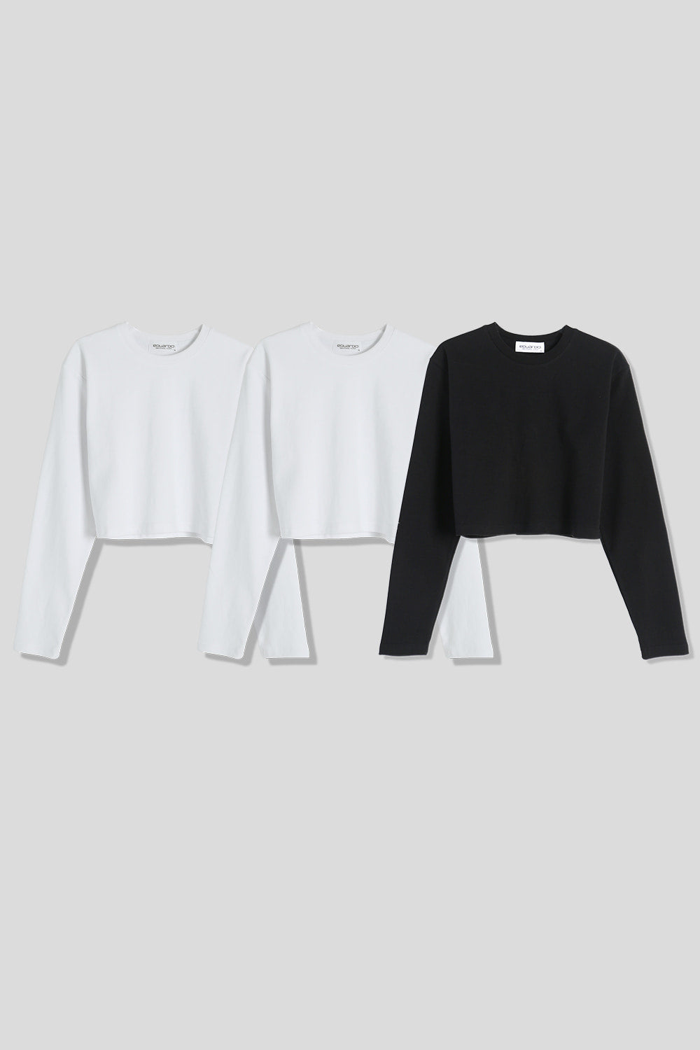 Women’s Normal Regular-Fit Cropped Long-Sleeve T-Shirt – Classic Multipack