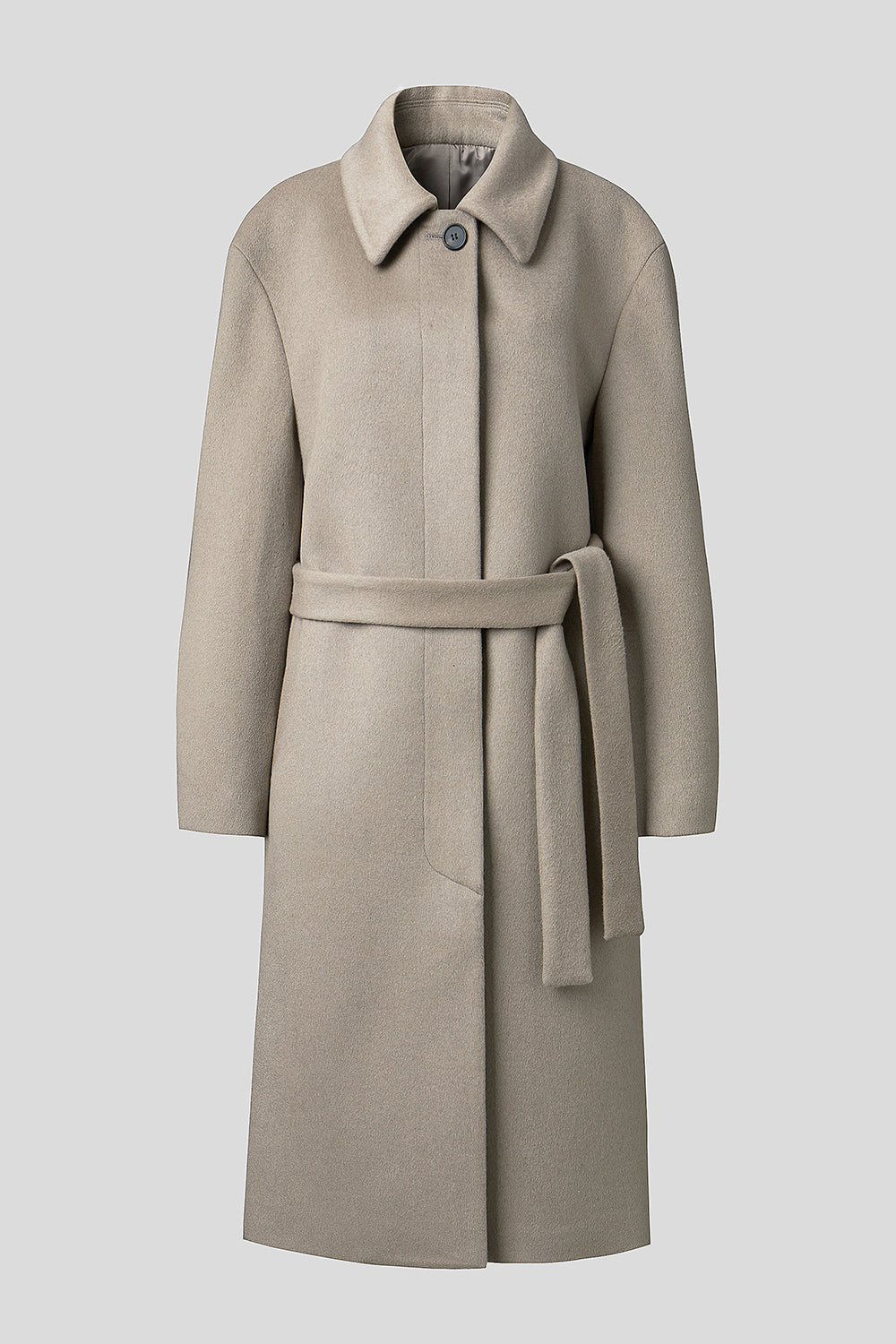 EDUARDO Women Belted Wool-Cashmere Single-Breasted Mac Balmacaan
