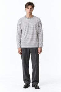 Men’s Semi-Oversized Striped Long-Sleeve T-Shirt
