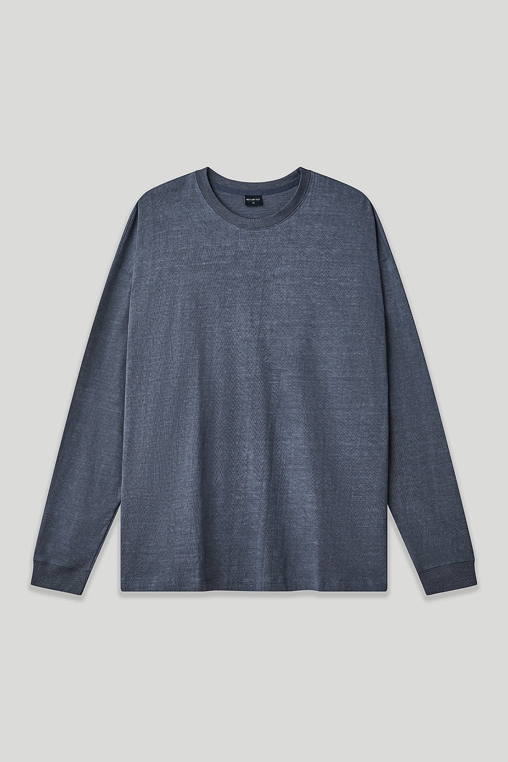 Men’s Oversized Pigment-Dyed Long-Sleeve T-Shirt with Ribbed Cuffs