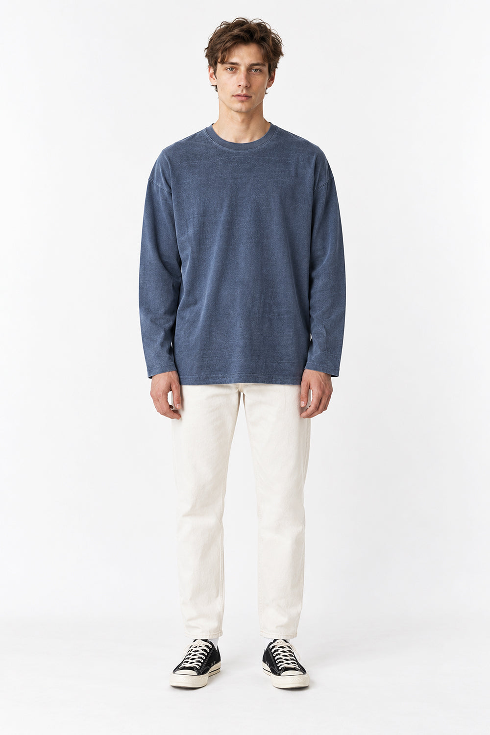 Men’s Oversized Pigment-Dyed Long-Sleeve T-Shirt