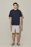 EDUARDO Men's Basic Short-Sleeve T-Shirt Semi Over Relaxed Fit Crew Neck Tee. (Cool Cotton Modal Blend)