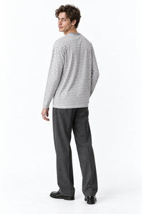 Men’s Semi-Oversized Striped Long-Sleeve T-Shirt