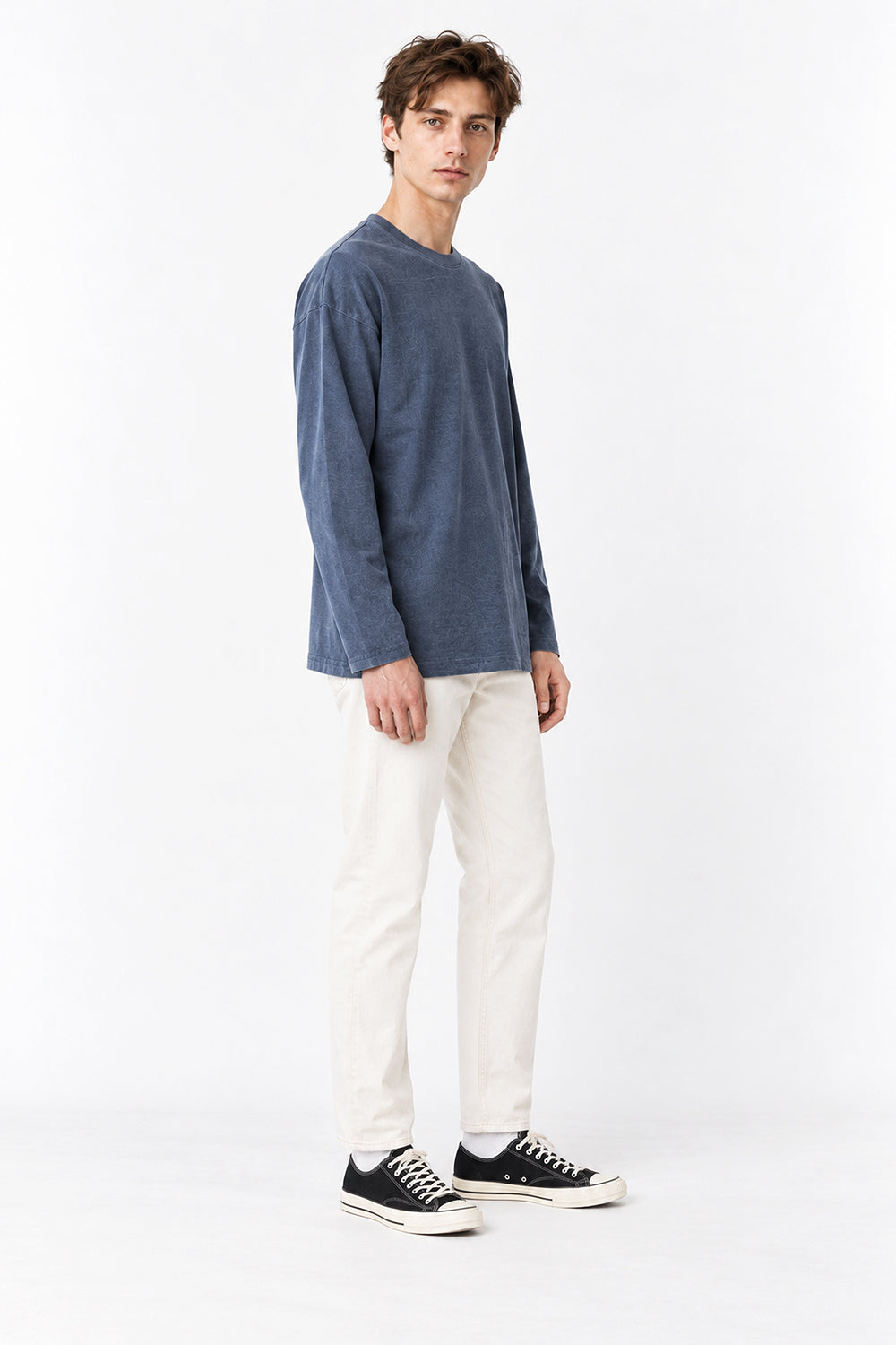 Men’s Oversized Pigment-Dyed Long-Sleeve T-Shirt