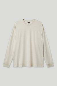 Men’s Oversized Pigment-Dyed Long-Sleeve T-Shirt with Ribbed Cuffs