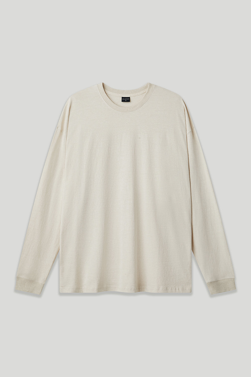 Men’s Oversized Pigment-Dyed Long-Sleeve T-Shirt with Ribbed Cuffs