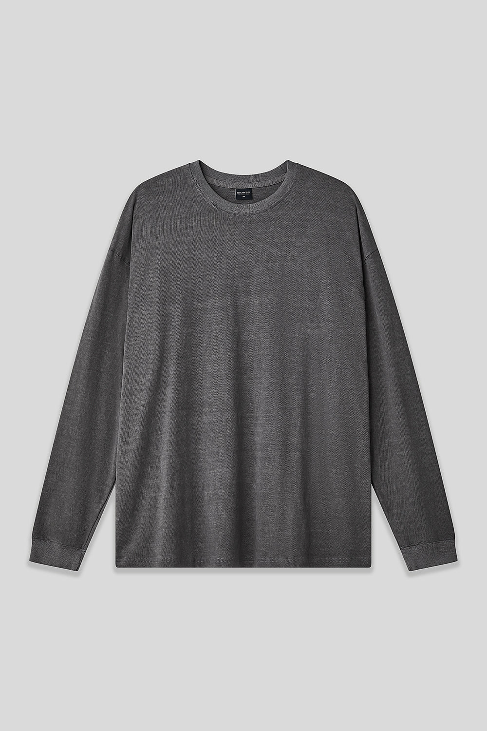 Men’s Oversized Pigment-Dyed Long-Sleeve T-Shirt with Ribbed Cuffs