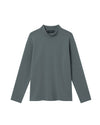 EDUARDO Women's Long Sleeve Semi-Over Fit Brushed Heavy Cotton Blend Mock Neck Top.