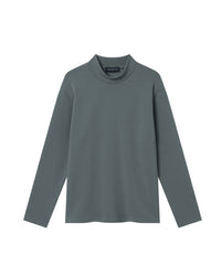 EDUARDO Women's Long Sleeve Semi-Over Fit Brushed Heavy Cotton Blend Mock Neck Top.