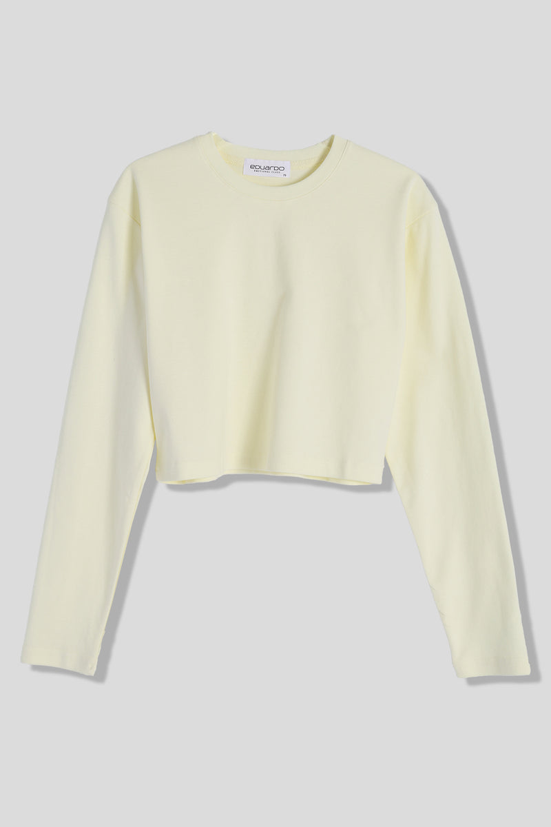 EDUARDO Casual Mid Weight Women's Long Sleeve Crop Top Shirts.