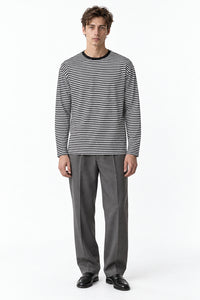 Men’s Semi-Oversized Striped Long-Sleeve T-Shirt