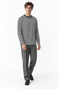 Men’s Semi-Oversized Striped Long-Sleeve T-Shirt