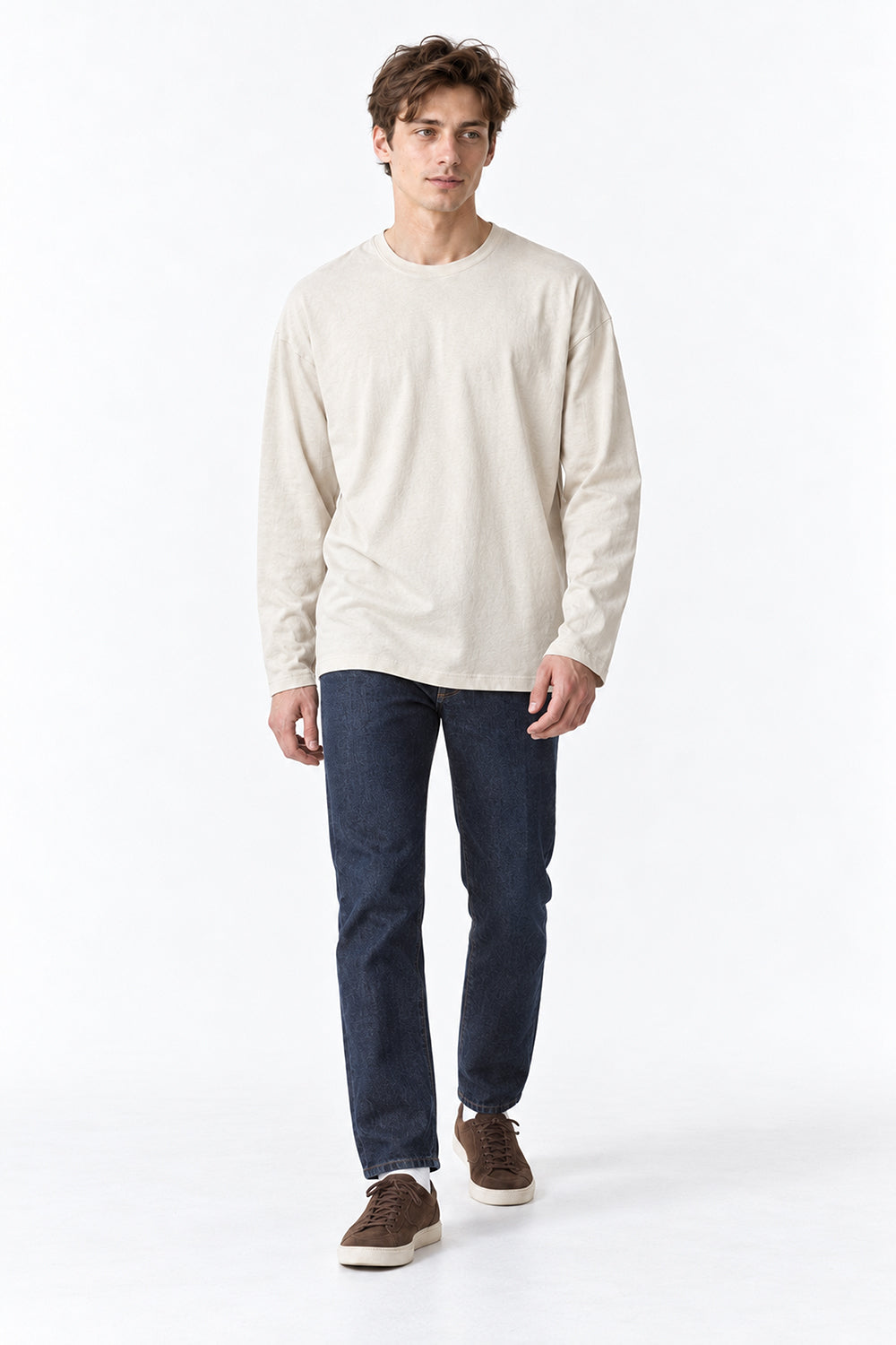 Men’s Oversized Pigment-Dyed Long-Sleeve T-Shirt
