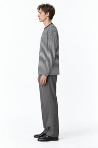 Men’s Semi-Oversized Striped Long-Sleeve T-Shirt