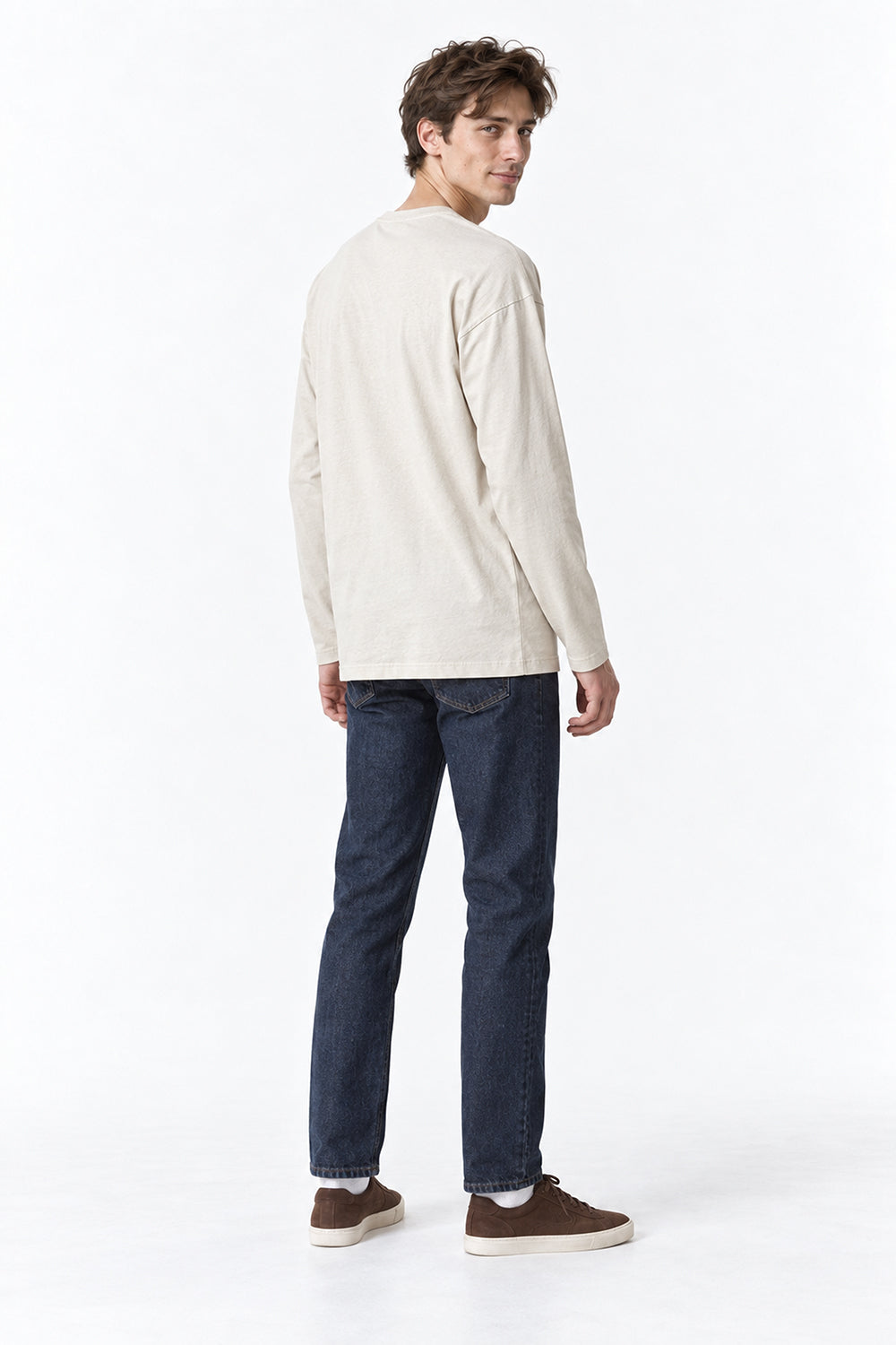 Men’s Oversized Pigment-Dyed Long-Sleeve T-Shirt