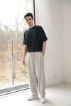 EDUARDO Men's Drawstring Elastic Waisted Wide Leg Trouser with Pockets.