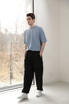 EDUARDO Men's Drawstring Elastic Waisted Wide Leg Trouser with Pockets.