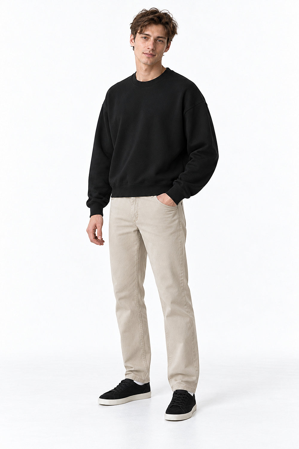 Men’s Oversized Soft Heavyweight Cropped Sweatshirt