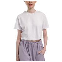 EDUARDO 3 Pack Women's Crew Crop T-Shirt, Cotton Modal, Normal Fit, Short Sleeves Multipack.