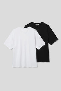 EDUARDO 2 Pack Men's Crew T-Shirt, Cotton Modal, Anyone Over Fit Short Sleeves Multipack.