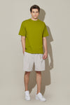 EDUARDO Men's Basic Short-Sleeve T-Shirt Semi Over Relaxed Fit Crew Neck Tee. (Cool Cotton Modal Blend)