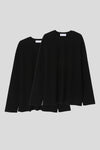 EDUARDO Women's 2 pack Semi Over Relaxed Fit Long-Sleeve Crew Neck T-Shirt Multipack