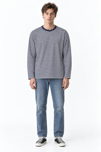 Men’s Semi-Oversized Striped Long-Sleeve T-Shirt