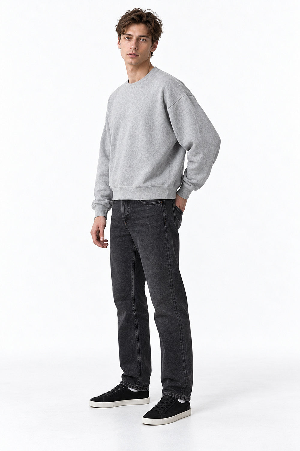 Men’s Oversized Soft Heavyweight Cropped Sweatshirt