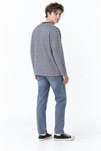 Men’s Semi-Oversized Striped Long-Sleeve T-Shirt
