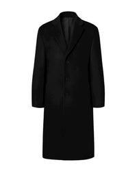 Eduardo Men Chesterfield Long Overcoat Wool & Cashmere Warm Winter Single Breasted Coat