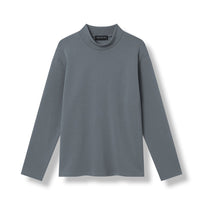 EDUARDO Women's Long Sleeve Semi-Over Fit Brushed Heavy Cotton Blend Mock Neck Top.