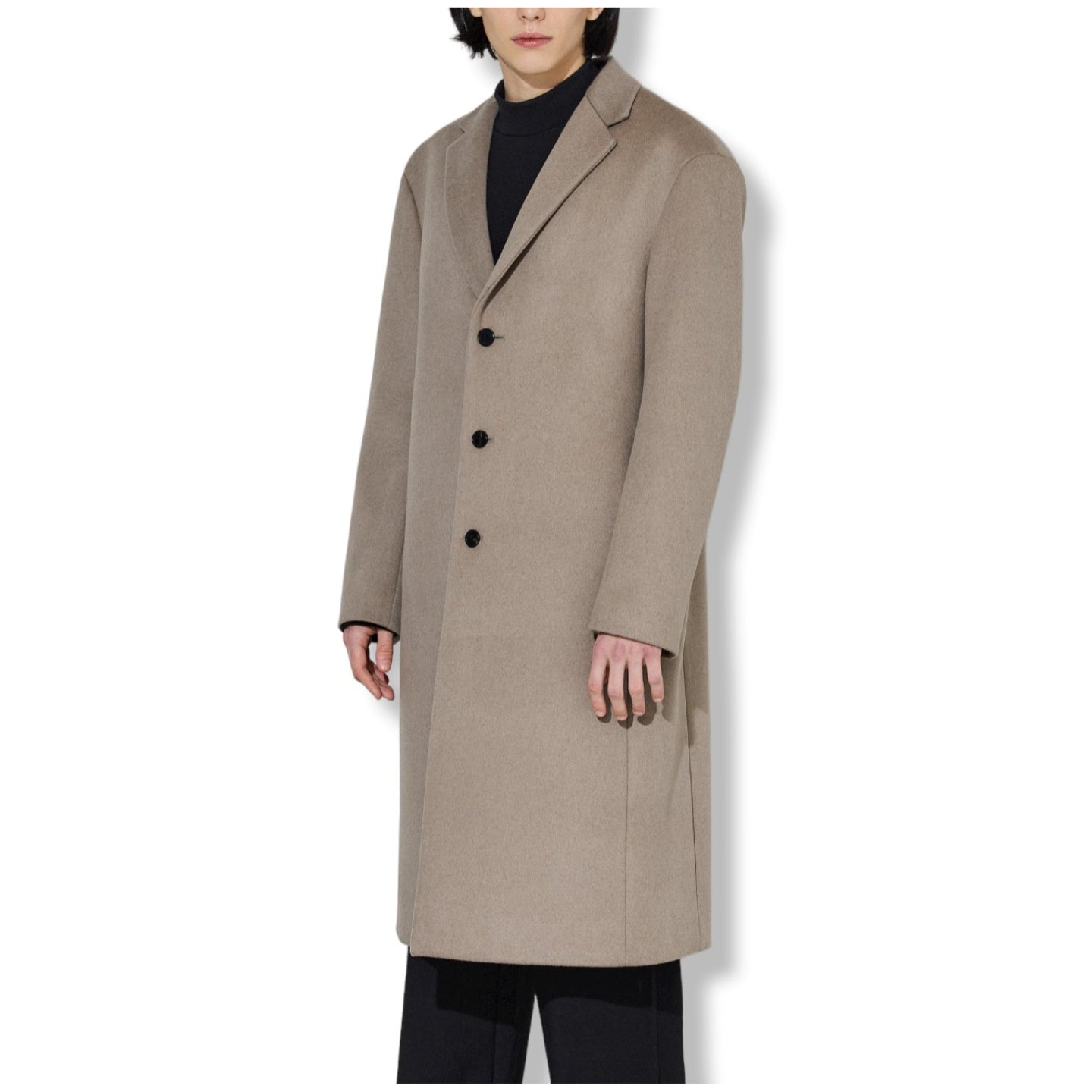 [30% discount coupon]Eduardo Men Chesterfield Long Overcoat Wool & Cas