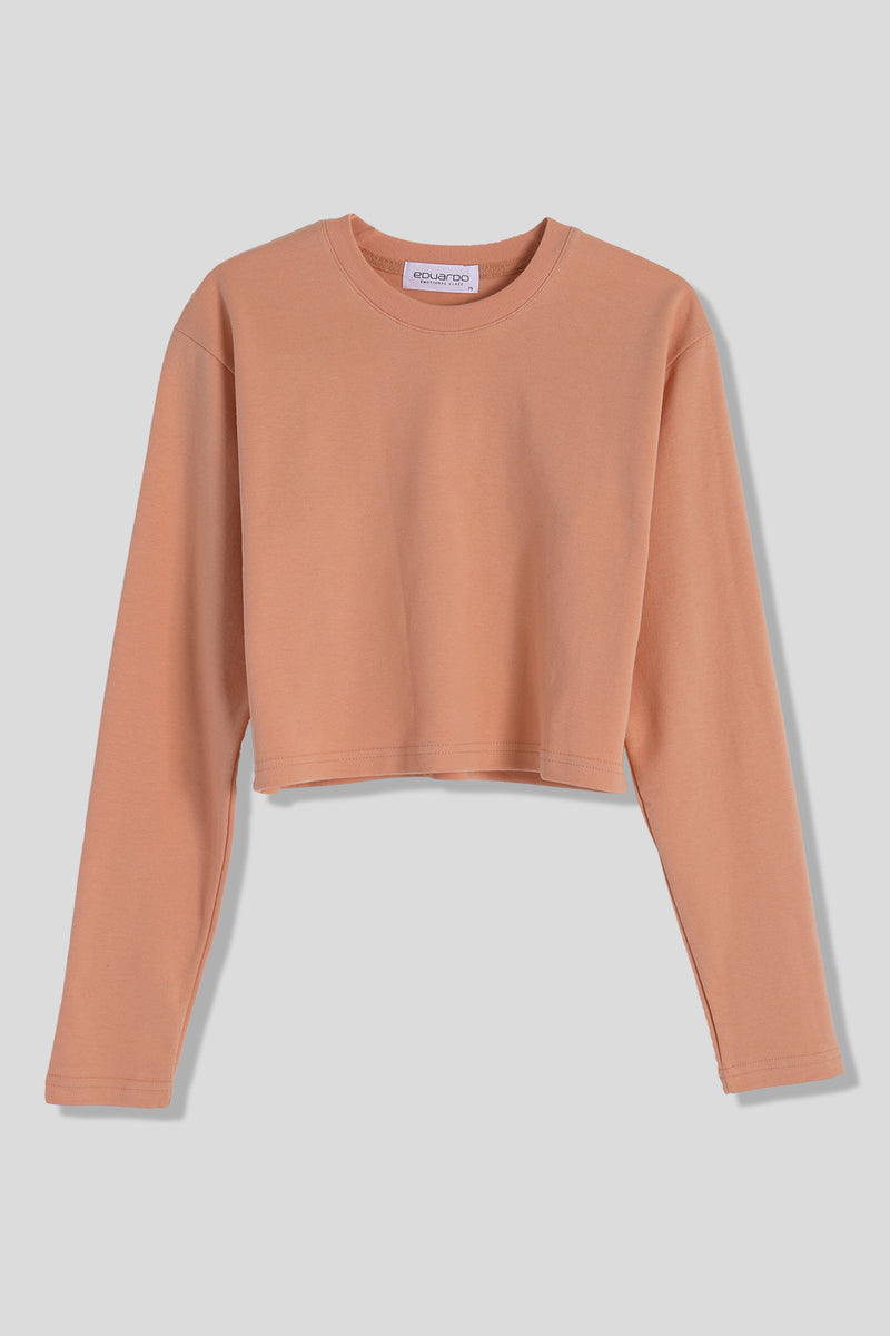 EDUARDO Casual Mid Weight Women's Long Sleeve Crop Top Shirts.