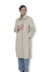 Eduardo Women Belted Wool-Cashmere Single-Breasted Mac Balmacaan Long Coat.- Ecru Gray