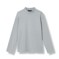 EDUARDO Women's Long Sleeve Semi-Over Fit Brushed Heavy Cotton Blend Mock Neck Top.